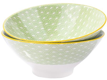 Swlthwen 8-Inch Underglaze Crafted Japanese Ceramic Ramen Bowl, Udon Soup Bowl, Rice Bowl, Microwave and Dishwasher Safe (GBL)