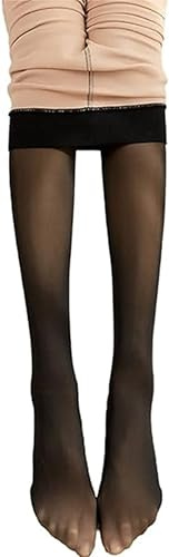 Fioeyr Women Magic Extra Thick Warm Winter Double Fleece Lined Tights Stretch Thermal Translucent Fleece Tights