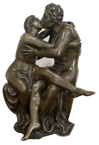 YHDONE Bronze Skulptur Rodin Kiss Bronze Statue Anhänger Messing Bronze Feng Shui Maskottchen