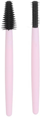 Pennello per Mascara in Silicone, Pennello per Sopracciglia in Silicone 2 Pezzi Portatile Versatile Riutilizzabile per Ciglia