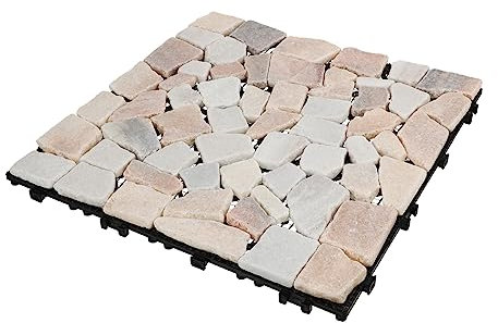 BESTonZON Umweltfreundliche Ineinander Greifende Bodenfliesen Aus Stein Dauerhafte Einfache Installation für Terrassen und Gärten
