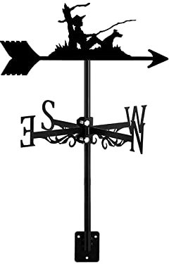 Wetterfahne, Eisen, Menschen und Hunde, Metall, Windfahne, Retro-Szene, Garten, Terrasse, Hof, langlebige Ornament, Dekoration, richtungsweisende Dachhalterung, Junge Hund