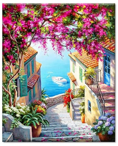 YALKIN Malen Nach Zahlen Erwachsene, Paint by Numbers Malen Nach Zahlen, DIY Landschaft mit Pinseln und Acrylfarben Handgemalt Ölgemälde Leinwand für Home Décor, Ohne Rahmen (40x50cm)