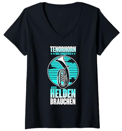 Damen Witziges Tenorhorn Geschenk für Tenorhornisten - Tenorhorn T-Shirt mit V-Ausschnitt