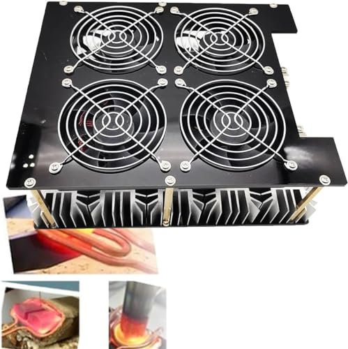 GYQSSD 5000W Induction Heating Board, Magnetic Induction Heater with Spiral Coil and Water Pump, for Heating and Quenching of Small Ferrous Metal Materials,150mlCrucible