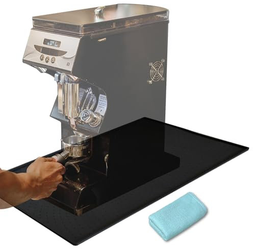 47.5x29.7 Silicone Antiscivolo Tappetino Macchina Caffe, Tappetino Assorbente Cucina, Tappetino Scolapiatti, Tappetino Drenante Assorbente con Panno per Il Caffè Banco Macchina Cucina