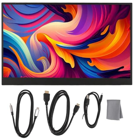 Monitor Portátil, 15,6 Pulgadas 1080P IPS HD Monitor de Juegos Monitor de Computadora Portátil con Puerto Tipo C, Monitor de Viaje Pantalla Externa para PC Portátil