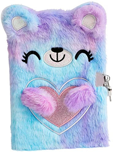 SEWACC Plüsch-notizbuch Mit Schloss Junge Mädchen Notizblock Tagebuch Mädchen Kuscheliges Kawaii Notizheft Zum Schreiben Und Planen Tragbares Flauschiges Tagebuch Mit Privatem Verschluss