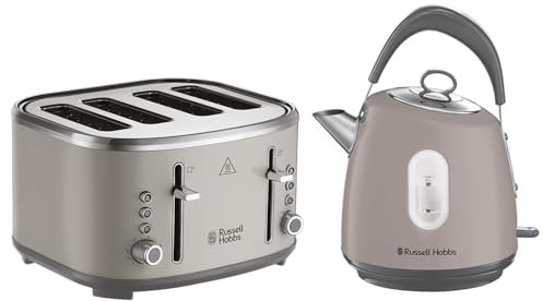 Russell Hobbs Stylevia 1.5L Kettle and 4 Slice Toaster Mocha
