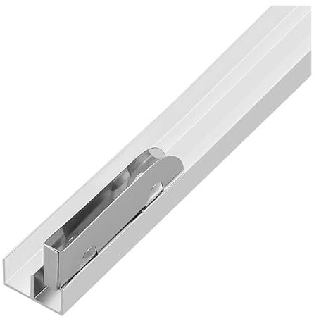 5-8MM Acrylic Glass Sliding Door Track - Aluminum Track Set with Pulleys for Closet, Bathroom & Sliding Glass(110cm/3.6ft)