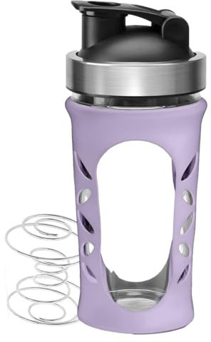 Tilcore Glass Protein Shaker Bottle 635ml/20oz: BPA-Free Shaker for Protein Shakes, Leakproof Smoothie Bottle, Sports Supplements Shakers