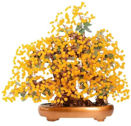 Edelstein Baum Glücksbringer aus Kristall, Chalcedon-Geldbaum, Glücksbaum for Wohnzimmer und Büro Geldbaum Feng Shui