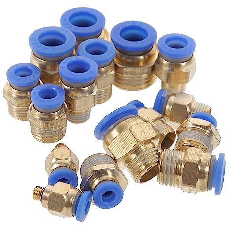 TOPPERFUN Raccordi Rapidi Pneumatici Connettori Diritti Per Tubo Aria Compressione Collegamento Facile Alta Durabilità e Tenuta Anti-perdite Kit Completo Per Utensili e Impieghi Meccanici