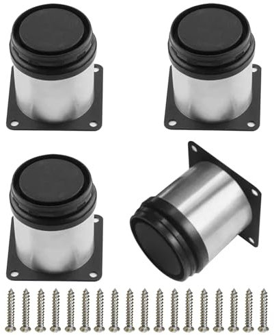 Gsakskdsap 4 Stück Möbelfüße Verstellbar, 50mm Alulegierung Schrankfüße Beine, Set Füße, Möbelfuß Höhenverstellbar Schrankfüsse Stellfüße Höhenverstellbare Schrank Legs Schrankbeine Metall (Silber)