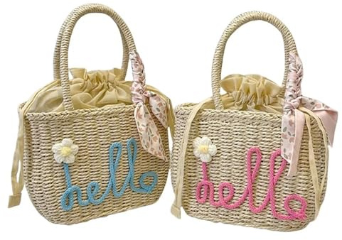 Individuell Gestalteter, Aus Stroh Geflochtener Blumen-Geschenkkorb Für Brautjungfern Mit Gesticktem Namen, Personalisierte Strandtasche Für Sommerreisen, Hochzeitsreise-Brautparty-Korb