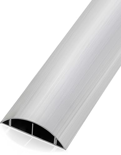 QiaoRong Pasacables Suelo Canaleta Cables Cubre Suelo Protege los Cables y Evita Tropiezos Cubrecables para el Suelo Ideal para el Hogar, la Oficina o Exteriores(1.3x4.7cm/0.5x1.9in)