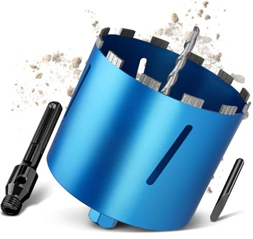 Carotteuse M22 Turbo Ø 202 mm L200 mm avec adaptateur SDS Max de 100 mm Couronne de forage diamantée à sec/humide pour béton, brique, pierre ponce