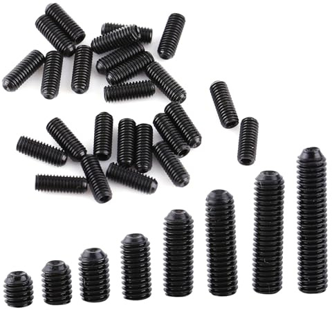 Funien Gewindestift, Innensechskant, Gewindestift-Sortiment M3 X 3 Mm – M3 X 14 Mm mit 8 Größen, 200 Stück Kohlenstoffstahlschrauben für Lange Lebensdauer