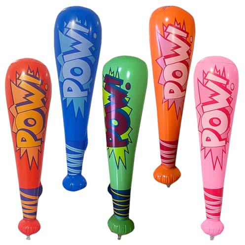 XIAOGUA 5 Stück Baseballschläger Kinder Baseballschläger Keule Aufblasbar PVC Aufblasbar für Kinder Baseball Pool Beach Themenparty Geburtstagsdekoration Halloween