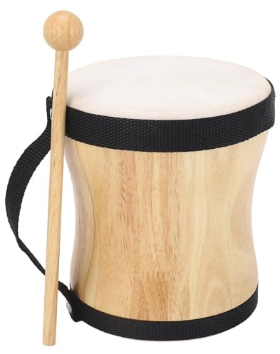 Omquot Kindertrommel, Tragegurt-Design, Breite Anwendung, Bongo-Trommel mit Stock für Partys (Schwarz)