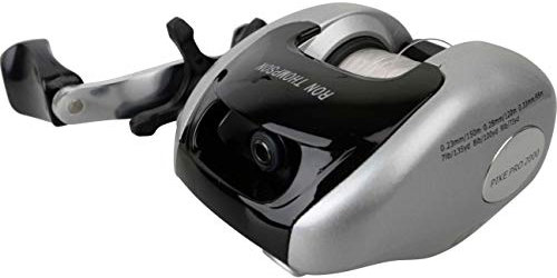 Ron Thompson Pike Pro 2000 - Baitcaster Multirolle + Schnur zum Eisangeln auf Hecht, Barsch & Zander, Baitcaster zum Spinnfischen