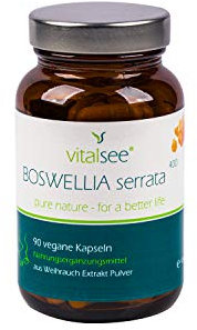 Vitalsee BOSWELLIA serrata 400 Extrakt – 90 vegane Kapseln – Hochwertiger Weihrauch-Extrakt – glutenfrei, laktosefrei, ohne Zusätze – im Glas