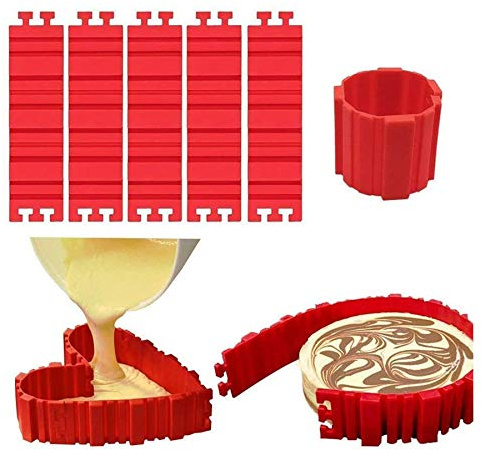 Woohome 5 PCS Moule au Gâteau au Silicone Moulé Magique pour La Production de Gâteaux