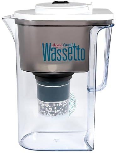 Wasserfilter AcalaQuell® Wassetto | Weiß | Aktivkohle Wasserfilter | Höchste Filterleistung - mehrschichtig | BPA u. BPB frei | ReNaWa® - Technology | Kreiert köstlich schmeckendes, wohltuendes Wasser