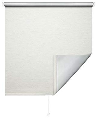 JalousieCrew Verdunkelungsrollo Springrollo Mittelzugrollo Schnapprollo Classic Rollo Leinen Struktur - 60-180 cm Länge 180 cm Blickdicht Blickschutz (130 x 180 cm)