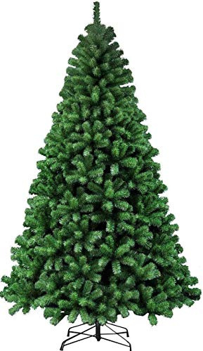 Abaseen 7ft Artificial Christmas Tree Xmas Pine Tree with 1200 Tips Solid Metal Legs Perfect for Indoor and Outdoor Holiday Decoration