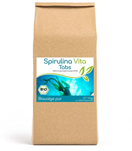 Cellavita Bio Spirulina Vita Tabs à 400mg - 25 bis 1000 Tagesvorrat Vegan | platensis pacifica | (1000g - 250 Tages Vorrat)