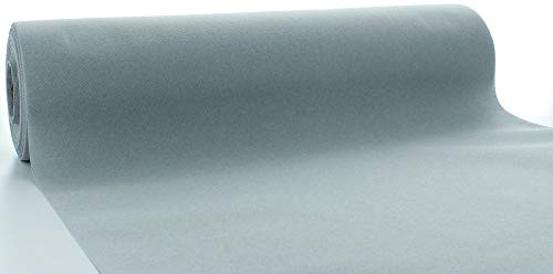 Mank Airlaid Tischläufer 40 cm x 24 m | Gastronomie | Tischdecken-Rolle stoffähnlich | praktische Einmal-Tischdecke | Uni | Neutral | 1 Stück | (Grau)