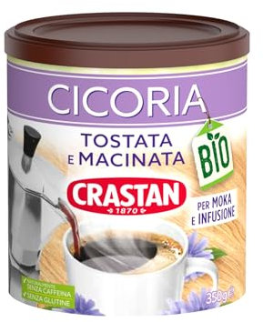 Crastan Cicoria Tostata e Macinata per moka/infusione – 1 Barattolo da 350 gr