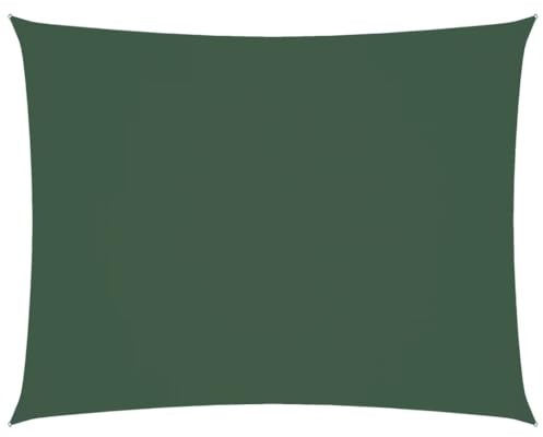 vidaXL Parasole a Vela Ombra Tenda da Sole Elegante Moderna Anti UV Giardino Frangisole Terrazza Balcone Oxford Rettangolare 3,5x5 m Verde Scuro