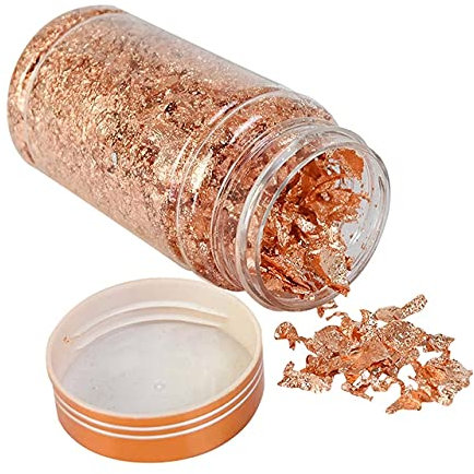 LIUXIN 1 Flasche Dekoratives Blattgold Flocken Silber Rose Gold Folie Papier Vergoldung DIY Nail Art Malerei Material Dekor Party Supplies