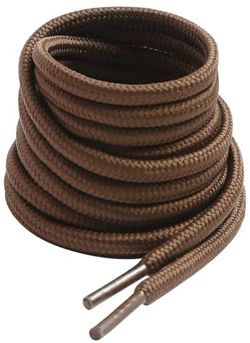 VSUDO Cordones Botas de Montaña de Zapatos Marrónes Redondos, ø4 mm Cordones Zapatillas de Trabajo, Aguetas Botas de Militares/Treking para Mujer o Hombre (1 Pare-Marrón-130cm)