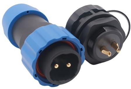 Elecbee Connettore SP21 Aeronautica IP68 Maschio e Femmina 2 Pin Impermeabile Cavo Satellitare per Lampade Esterne