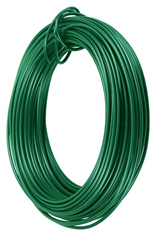 mumbi 20m Pflanzenbinder Bindedraht Wickeldraht Spanndraht Pflanzendraht Gartendraht Draht 2mm, Grün