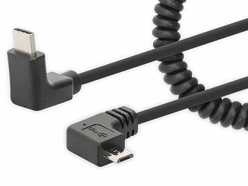 Manhattan Câble spirale USB-C vers micro USB Noir 1 m