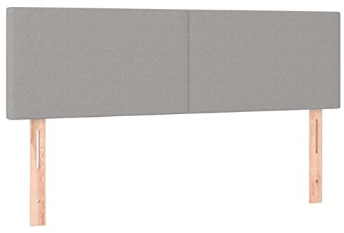 Tidyard 2 STK. Kopfteile Kopfteil Betthaupt Polsterkopfteil Bettkopfteil für Bett Bettgestell Bettrahmen Schlafzimmer Hellgrau 72x5x78/88 cm Stoff