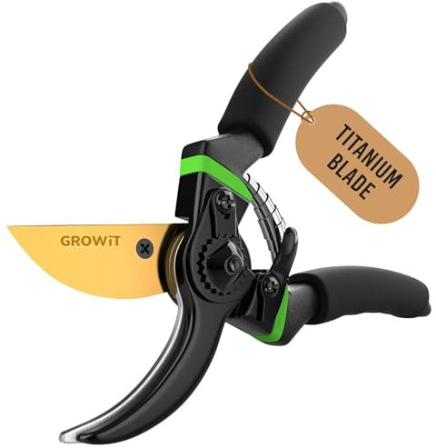 8.5 Premium Titanium Garden Secateurs - Professional Bypass Pruning Shears for Plants, Hedges, and Flowers