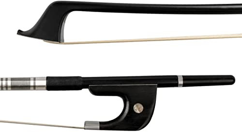 bogen für violine Deutscher Stil 4/4-1/8 Größe Kontrabass-Bogen Carbon-Faser-Stick AAA-Grade Weißes Rosshaar Ebenholz Frosch-Bogen violine bogen (Color : 1-8)