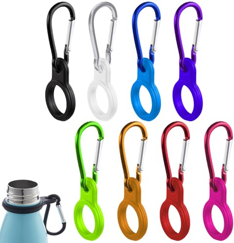 FUIPVGI Silikon-Schnallen-Clips für Wasserflaschen, mit Karabiner-Gürtelclip zum Radfahren, bunt, 8 Stück