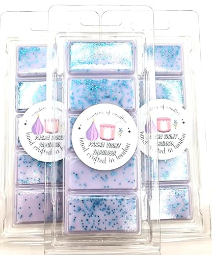 Parma Violet Fabuloso Fragrance Coconut Wax Melt Bar 55gm Snap Bars Highly Scented Luxury Quality Hand Crafted in London Vegan Friendly