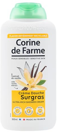 Corine de Farme - Crema de Ducha Supergrasa con Extracto de Vainilla - pH Neutro, Origen Natural - Control Dermatológico - Fabricación Francesa - 500 ml