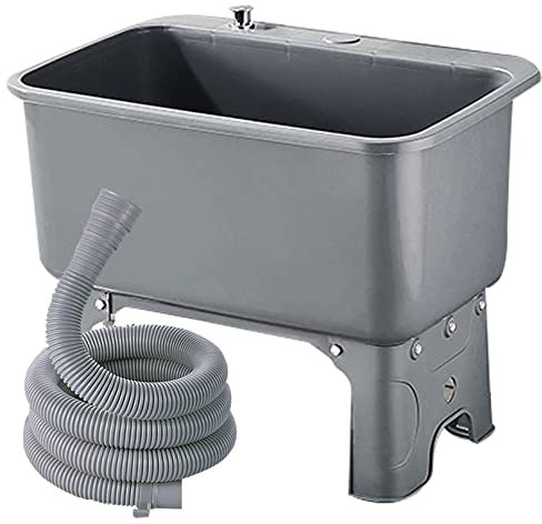 Commercial Floor Mop Sink with Drain Hose - Utility Basin for Mop Service, Laundry Tub, Slop Sink - Bathroom and Outdoor Sink for Cleaning Jobs