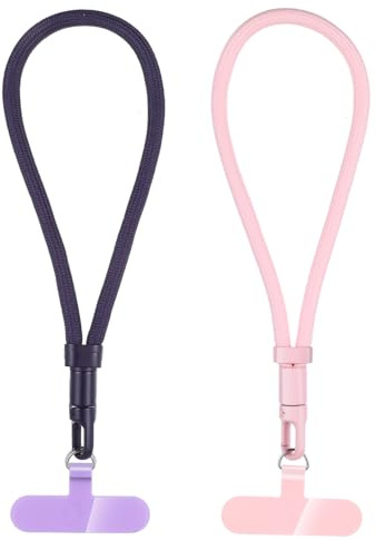 JIEYAO 2pz Cadenas para Teléfono Móvil, Correa de Mano Universal Ajustable para Teléfono Móvil con Parche para Teléfono Cordón Corto de Nailon Correa para Teléfono Móvil Antipérdida Desmontable