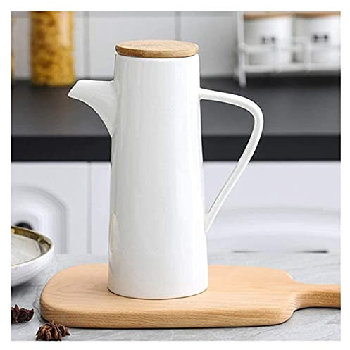 Ceramic Oil and Vinegar Dispenser Set White Olive Oil Vinegar Bottle with Soy Sauce Pot Kitchen Oil Vinegar Cruet Modern Oil Vinegar Pots for Cooking and Dining