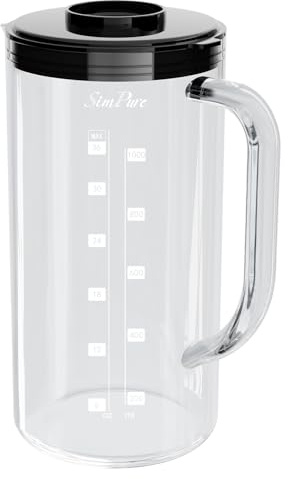 SimPure Y7T Reverse Osmosis Water Filter Replacement Carafes, Portable Glass Pitcher for Y7T-BW-A, Y7T-BW-C Countertop Water Purifier (No Filter Included)