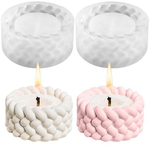 2 Stück Kerzenhalter Silikonform, Gießformen Silikon | Silikonform Teelichthalter, Kerzenhalter Form, Gießform Kerzen für Candle Holder, DIY Harzguss, Duftkerzen, Seifen